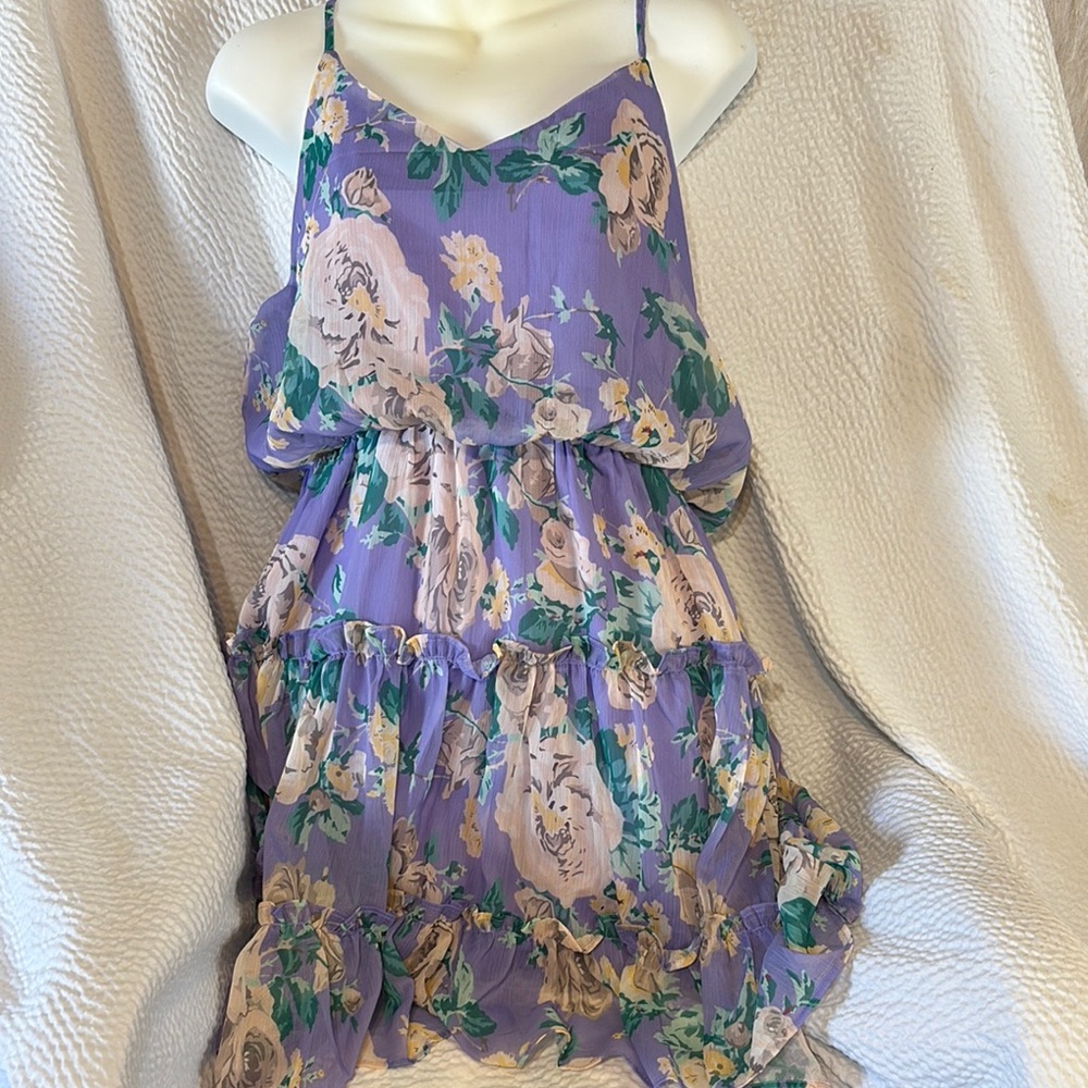 NWT Purple Floral Ruffled Sundress
